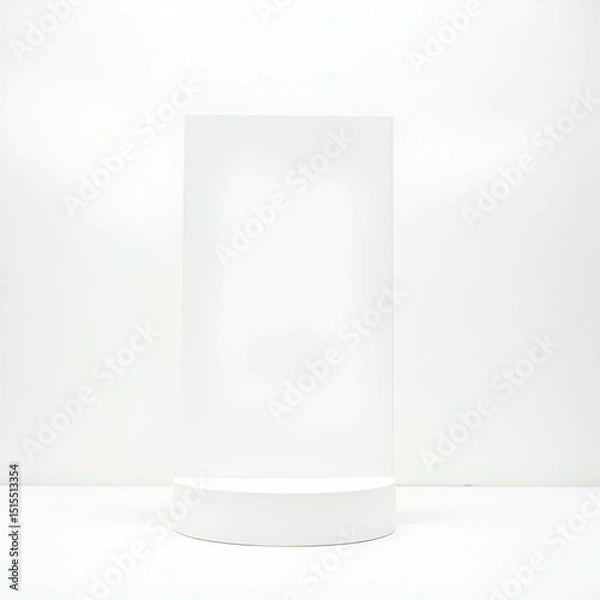 Fototapeta Professional Infographic Mockup on Seamless White Background with Soft Shadows and Reflections for E-commerce and Marketing Presentations