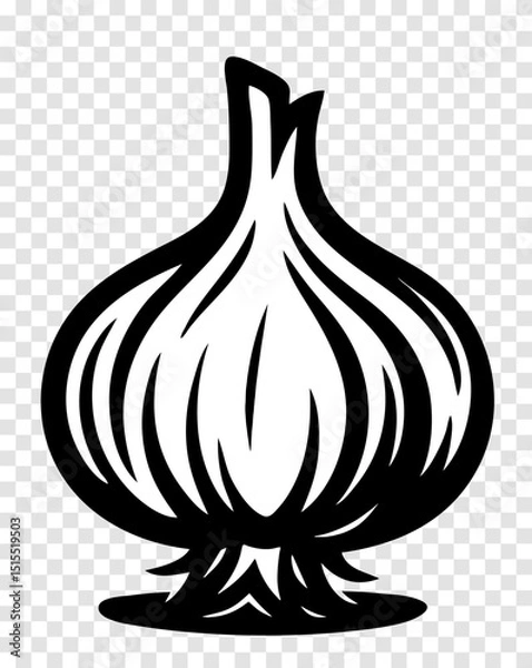 Obraz A black and white drawing of a garlic bulb