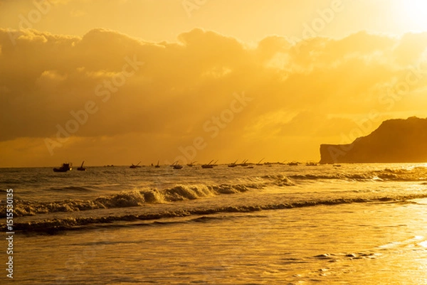 Obraz Praia Redonda ao amanhecer, Icapuí, Ceará, Brasil 