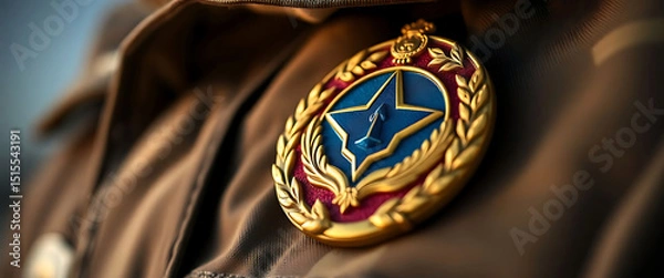 Fototapeta close up of a badge on a uniform