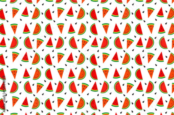 Obraz Seamless pattern of watermelon background. Perfect for  wallpaper, background, packaging product, textile, fabric and other commercial needs.