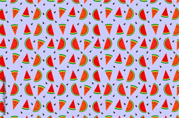 Obraz Seamless pattern of watermelon background. Perfect for  wallpaper, background, packaging product, textile, fabric and other commercial needs.