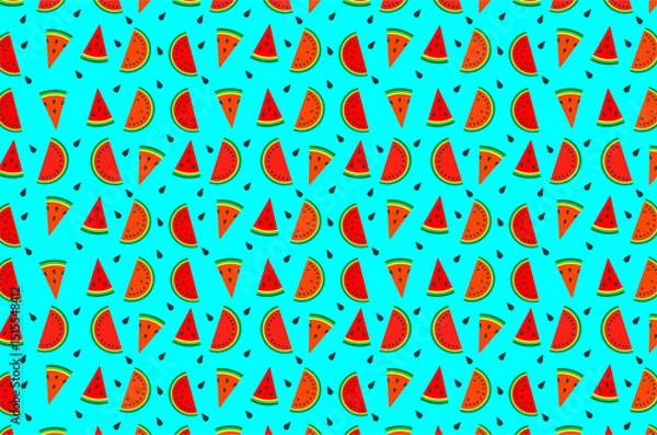 Obraz Seamless pattern of watermelon background. Perfect for  wallpaper, background, packaging product, textile, fabric and other commercial needs.