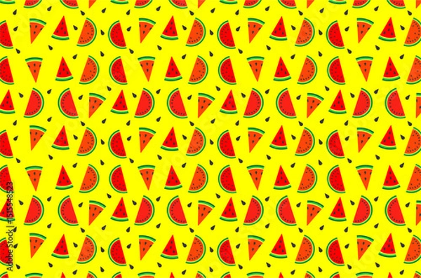 Obraz Seamless pattern of watermelon background. Perfect for  wallpaper, background, packaging product, textile, fabric and other commercial needs.