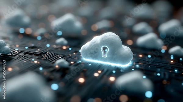 Fototapeta Enhancing Cloud Security with Advanced Lock Mechanisms for Data Protection