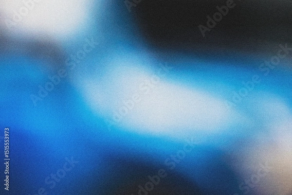 Fototapeta Blurred plain blue gradient with light noise effect. Background for designers.