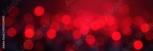 Fototapeta Intense red bokeh circles, diffused glowing backdrop, overlay, night, graphic