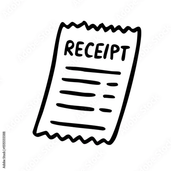 Obraz レシート　線画　手書き