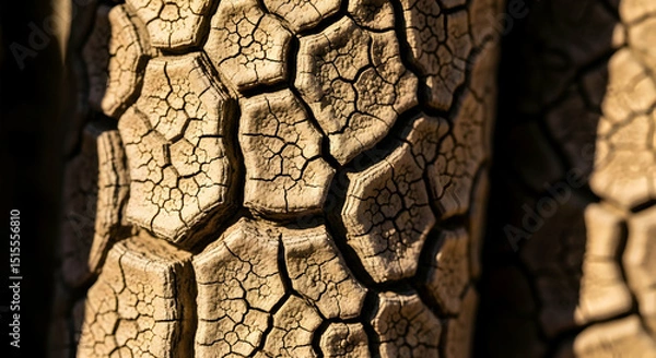 Obraz Cracked Earth Pattern Depicts A Parched Landscape In Macro View