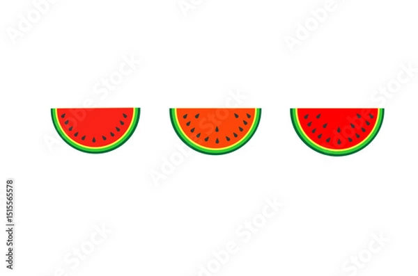 Obraz 3 watermelons pattern design. Perfect for background design, wallpaper design, textile, fabric, education or other commercial needs.