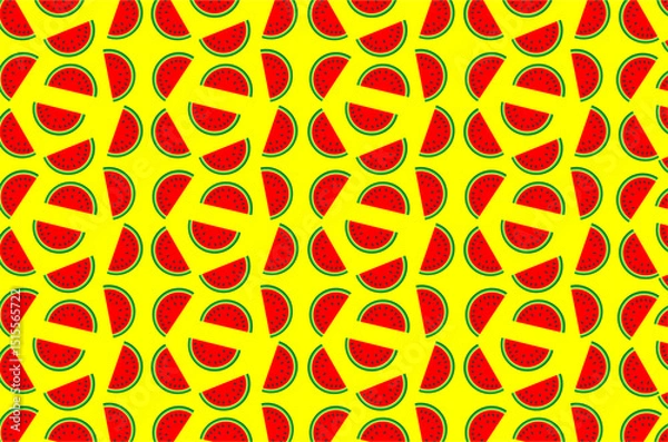 Obraz Seamless pattern of watermelon background. Perfect for  wallpaper, background, packaging product, textile, fabric and other commercial needs.