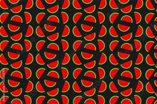Obraz Seamless pattern of watermelon background. Perfect for  wallpaper, background, packaging product, textile, fabric and other commercial needs.