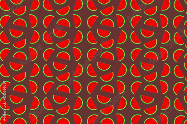Obraz Seamless pattern of watermelon background. Perfect for  wallpaper, background, packaging product, textile, fabric and other commercial needs.