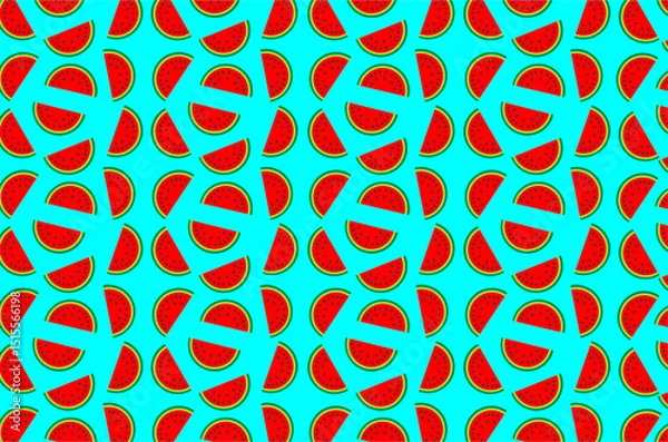 Obraz Seamless pattern of watermelon background. Perfect for  wallpaper, background, packaging product, textile, fabric and other commercial needs.