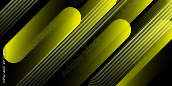 Fototapeta Black abstract backround with yellow curve line for backdrop or presentation