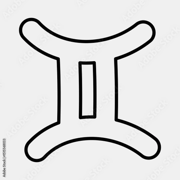 Fototapeta Icon gemini. Zodiac horoscope elements. Icon in line style.