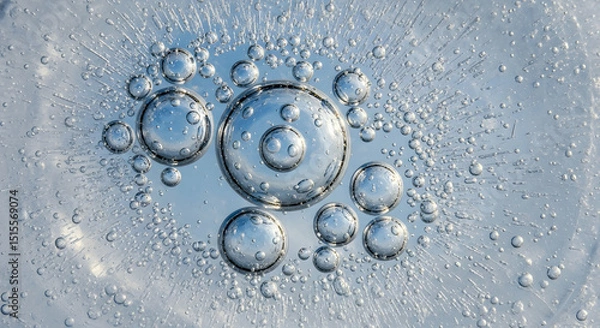 Fototapeta Frozen Air Bubbles Trapped In Ice Creating Abstract Designs