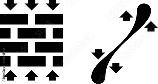Obraz sterch and compresion material pictograms
