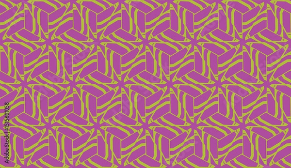 Fototapeta Vector Seamless layout with curved line, illusion triangles. Abstract hipster pattern. For your wallpaper, advert, banner, poster.
