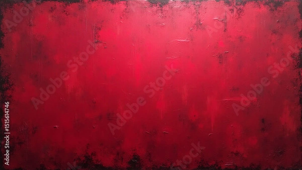 Fototapeta Grunge wall, wine color, spots on the background. A worn curb with spots around the edges