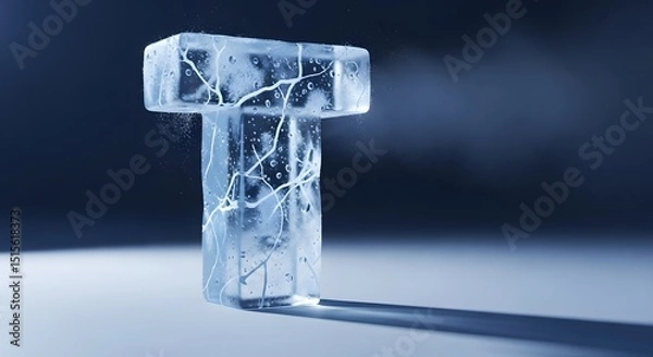 Obraz Frozen Letter T: A Chilling 3D Render