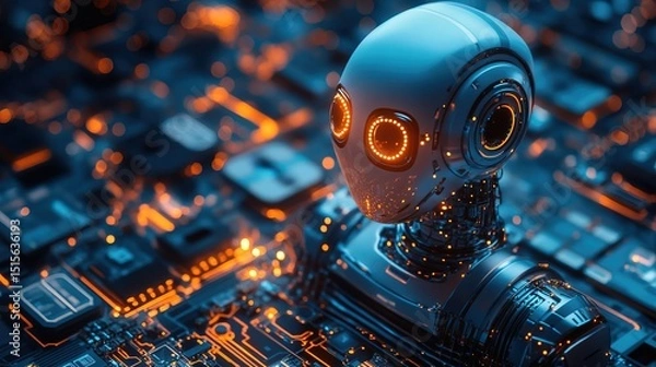 Obraz A high-tech digital assistant recommending top business innovations