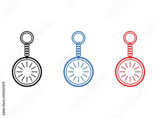 Fototapeta Key chain logo design, sun, vector, isolated on transparent background