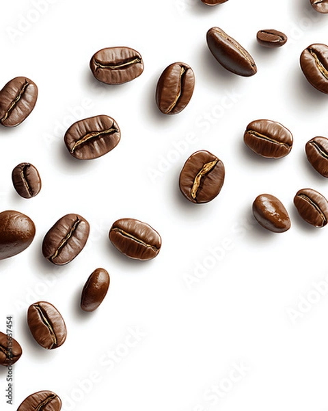 Obraz Realistic and artistic illustrations of coffee beans, brewing equipment, coffee cups, baristas, coffee farms, roasting processes, and café scenes