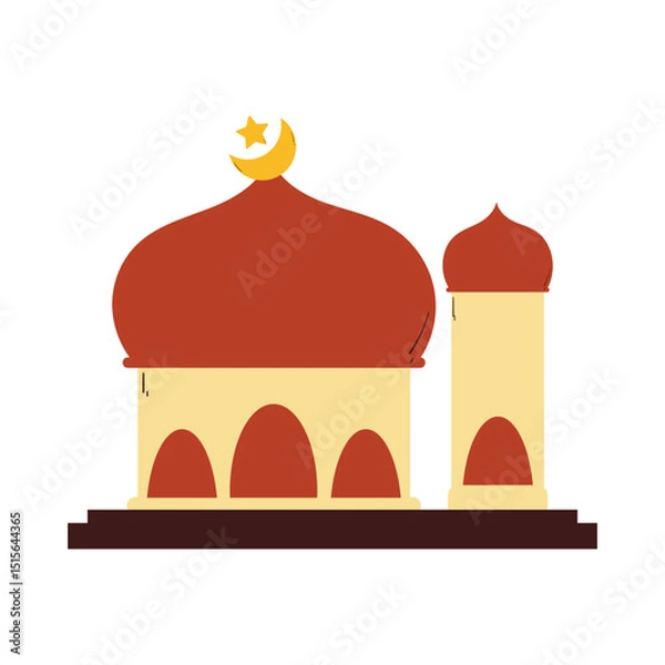 Fototapeta Moslem mosque with brown color. building for Moslem to pray