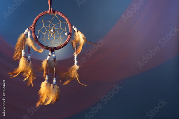 Fototapeta dreamcatcher on a color background