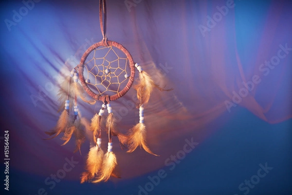 Fototapeta dreamcatcher on a color background