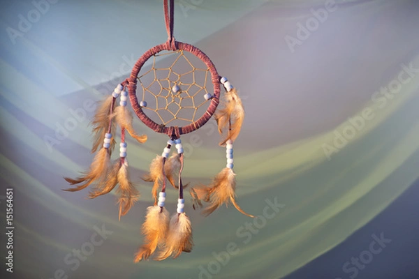 Fototapeta dreamcatcher on a color background