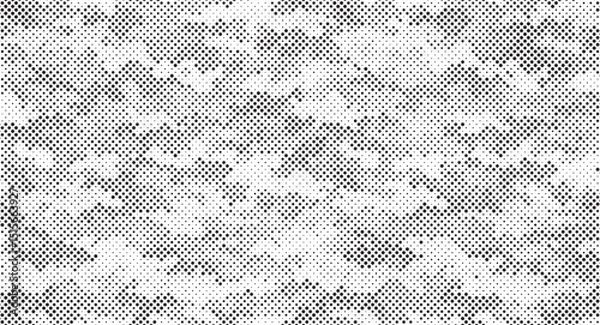 Fototapeta Abstract halftone seamless camouflage pattern. Repeating digital dotted hexagonal camo military texture background. Abstract modern fabric textile ornament. Vector illustration.