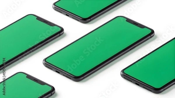 Obraz Sleek Smartphone Mockup  Modern Phone Design Mockups for App Presentation and UI/UX Showcase