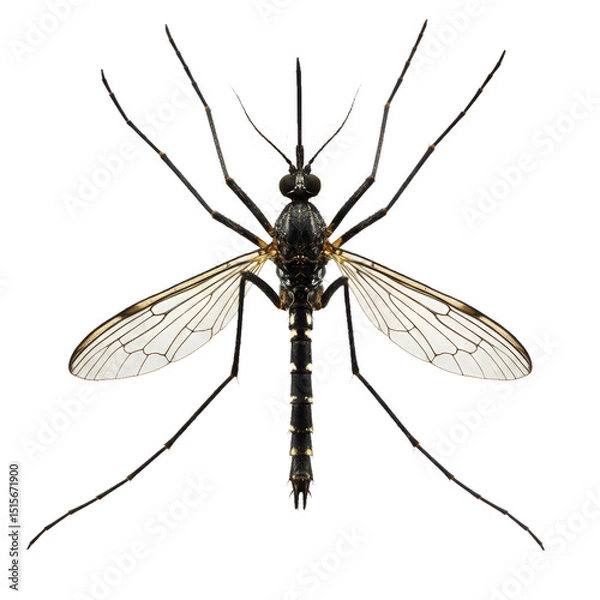Fototapeta Close-up Detailed Image of a Crane Fly Insect