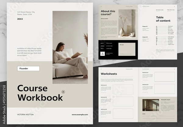 Obraz Beige And Black Course Workbook