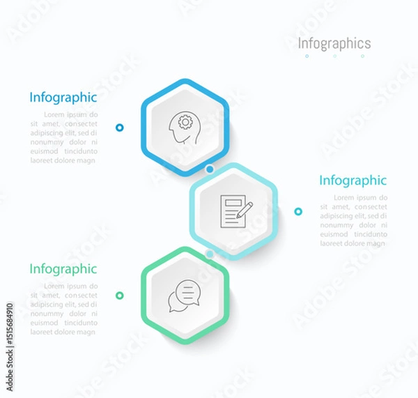 Fototapeta Infographic 3 options design elements for your business data. Vector Illustration.