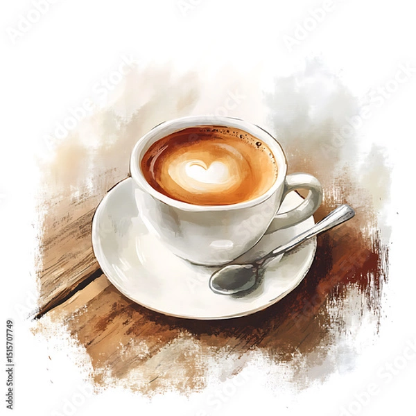 Obraz Realistic and artistic illustrations of coffee beans, brewing equipment, coffee cups, baristas, coffee farms, roasting processes, and café scenes