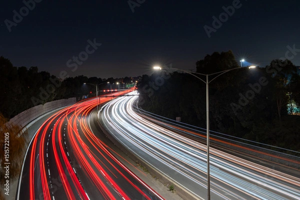Obraz Light trails on the busy Monash Freeway
