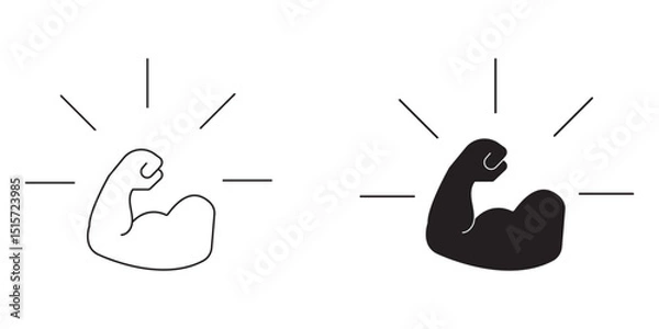 Obraz Muscle liner icon vector set. Muscle silhouette vector art white background eps 10