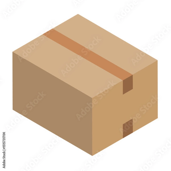 Obraz 閉じているダンボール箱・アイソメトリック