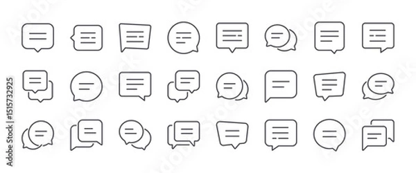 Fototapeta Chat bubble line icons set. Outline web icons. Editable stroke