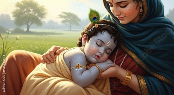 Obraz Sleeping krishna baby krishna hinduism hindu god krishna wallpaper krishna art