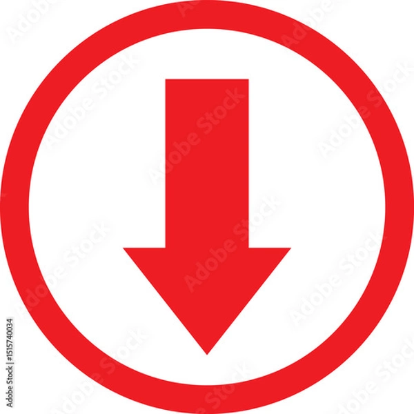 Fototapeta DownFlow Symbol, DropPath Icon, MoveBelow Mark, NavigateDown Design