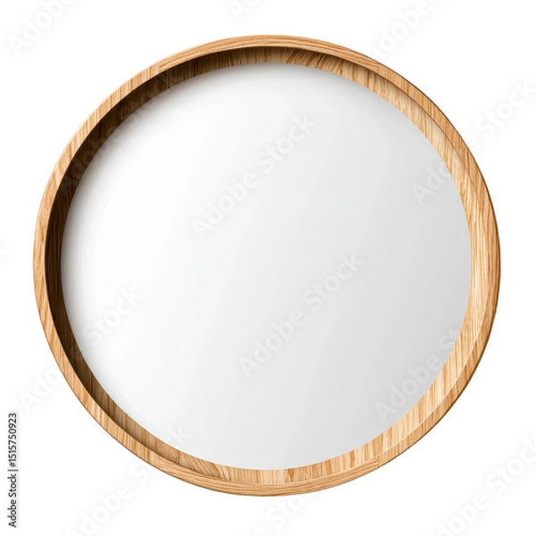 Obraz Elegant round mirror with a wooden frame.