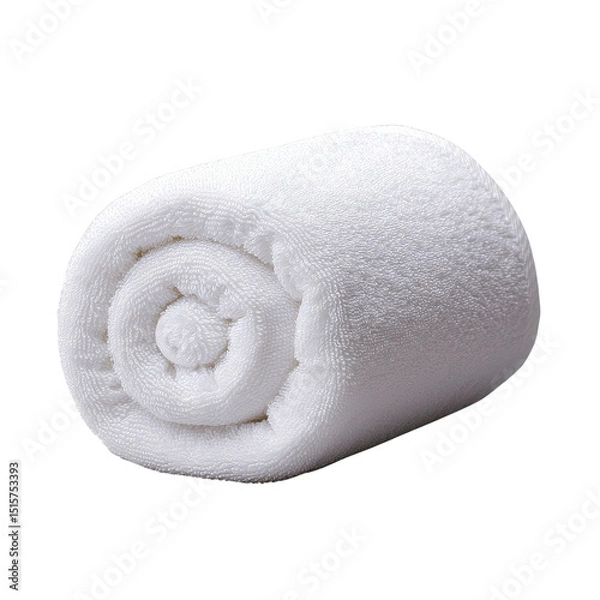 Obraz Soft rolled white towel on a clean surface.