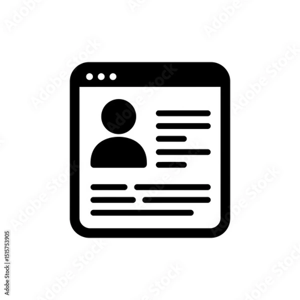 Fototapeta Profile edit icon with frame and pencil for updating user info