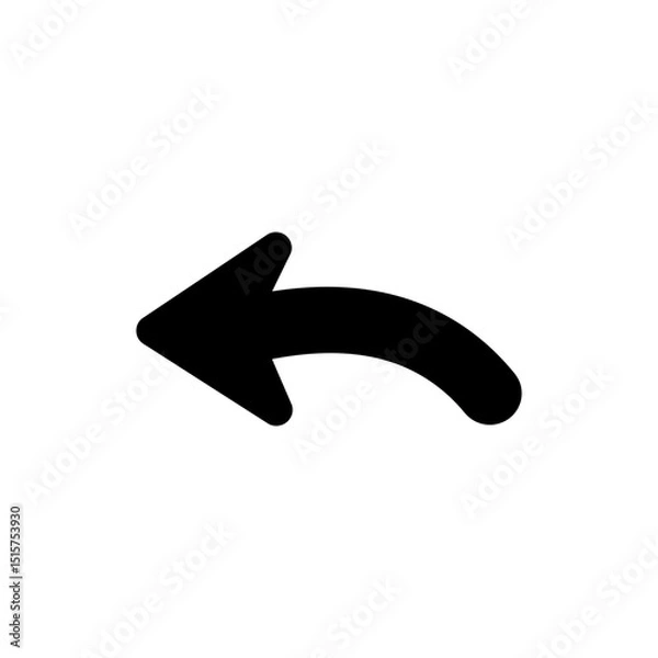 Fototapeta Reply arrow curved left icon symbolizing message reply and communication