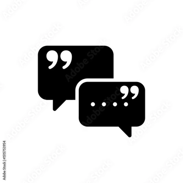 Fototapeta Quote chat icon for messaging, communication, and conversation