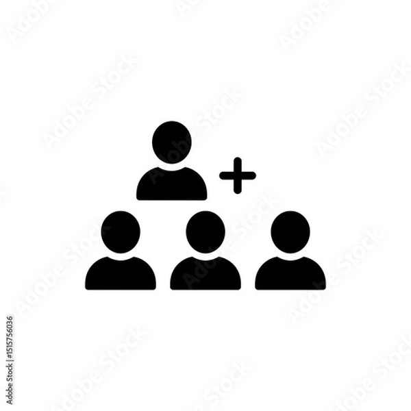 Fototapeta User add icon with group symbol representing new member addition